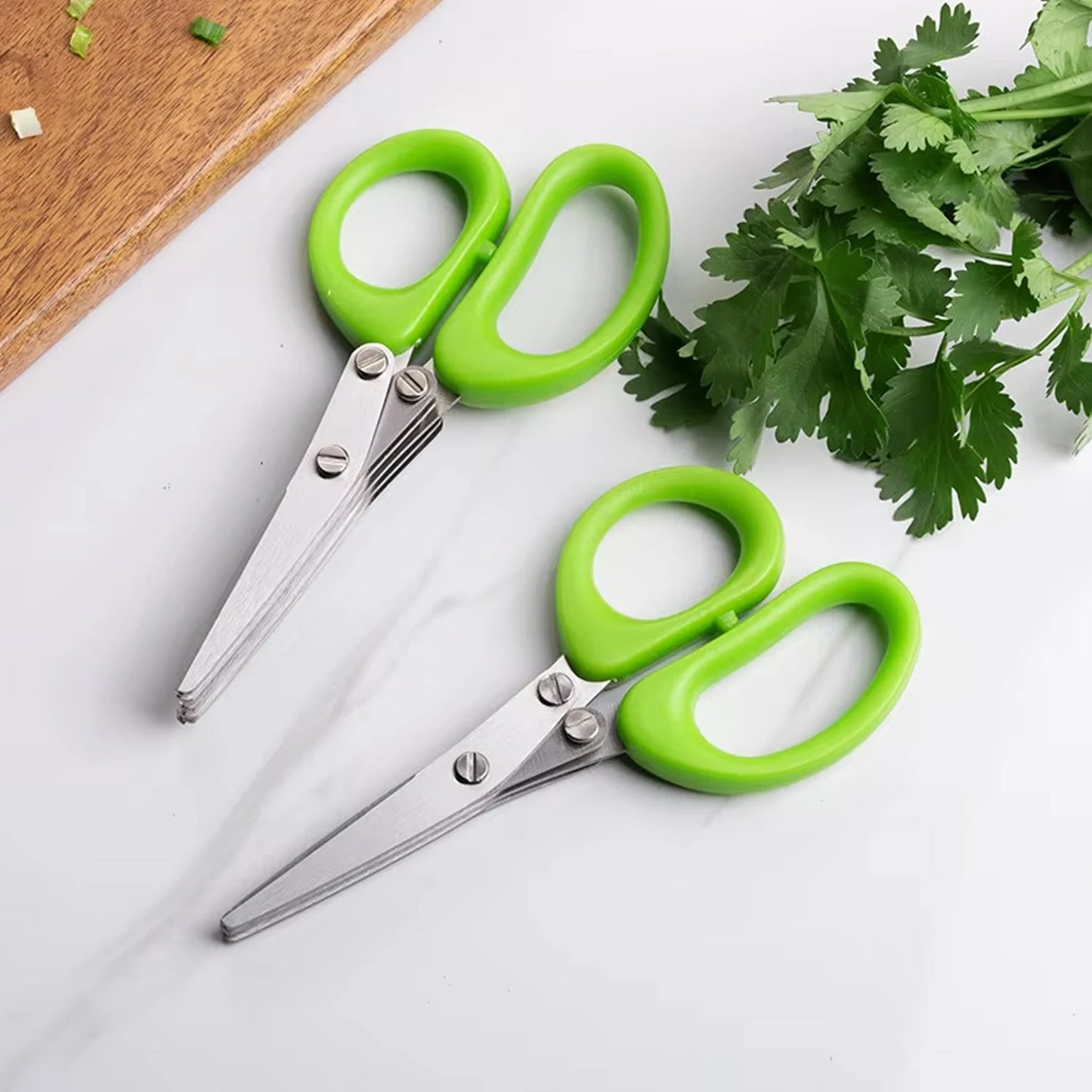 Multi-layer Herb & Vegetable Scissors — Stainless Steel Kitchen Cutter