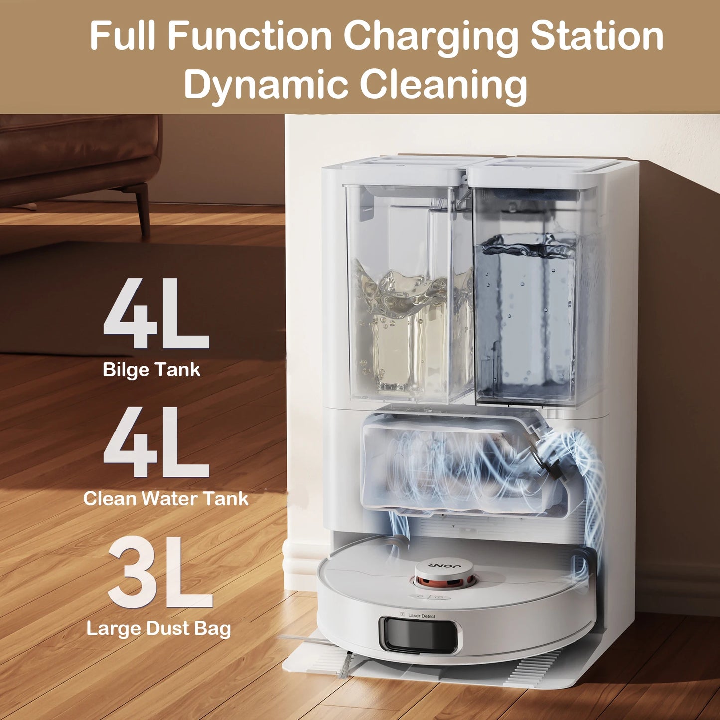 JONR P20 Pro Robot Vacuum & Mop – Self-Emptying, Auto Water Refill & Drain