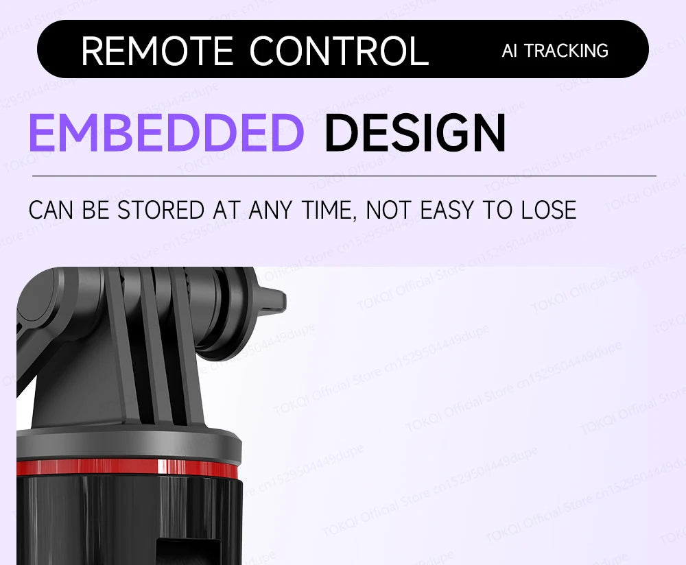 AI Face Tracking Gimbal Stabilizer - 360 Auto-Rotating Smart Phone Holder & Tripod