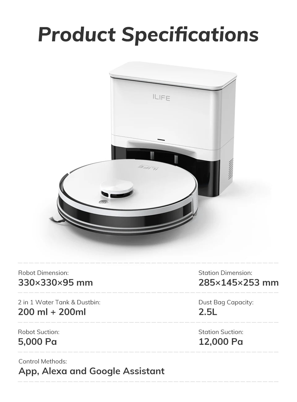 ILIFE A30 Pro Robot Vacuum & Mop – Self-Emptying, App-Controlled Cleaning