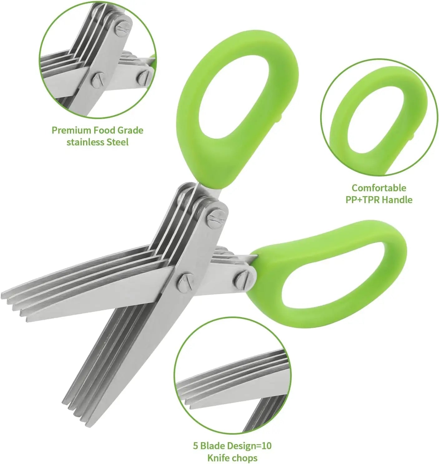 Multi-layer Herb & Vegetable Scissors — Stainless Steel Kitchen Cutter