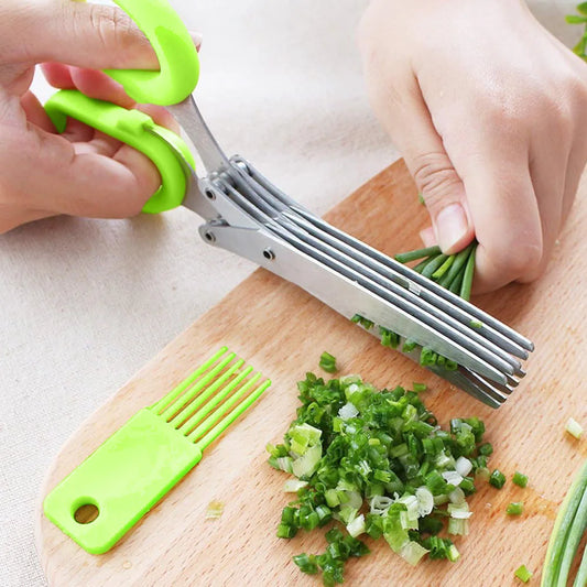 Multi-layer Herb & Vegetable Scissors — Stainless Steel Kitchen Cutter