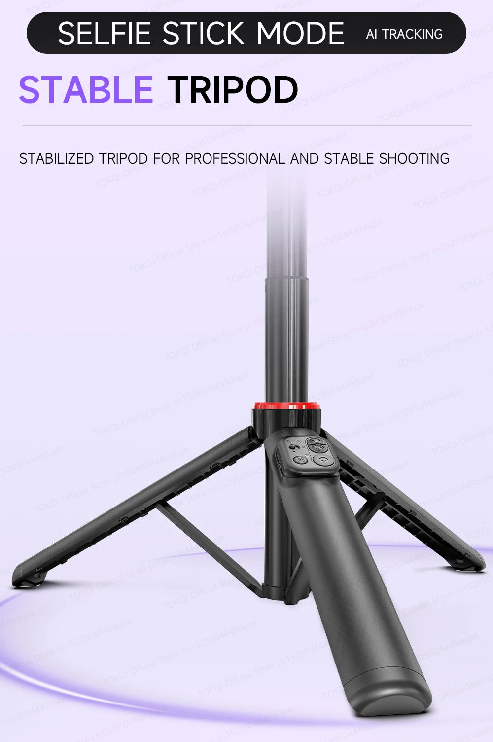 AI Face Tracking Gimbal Stabilizer - 360 Auto-Rotating Smart Phone Holder & Tripod