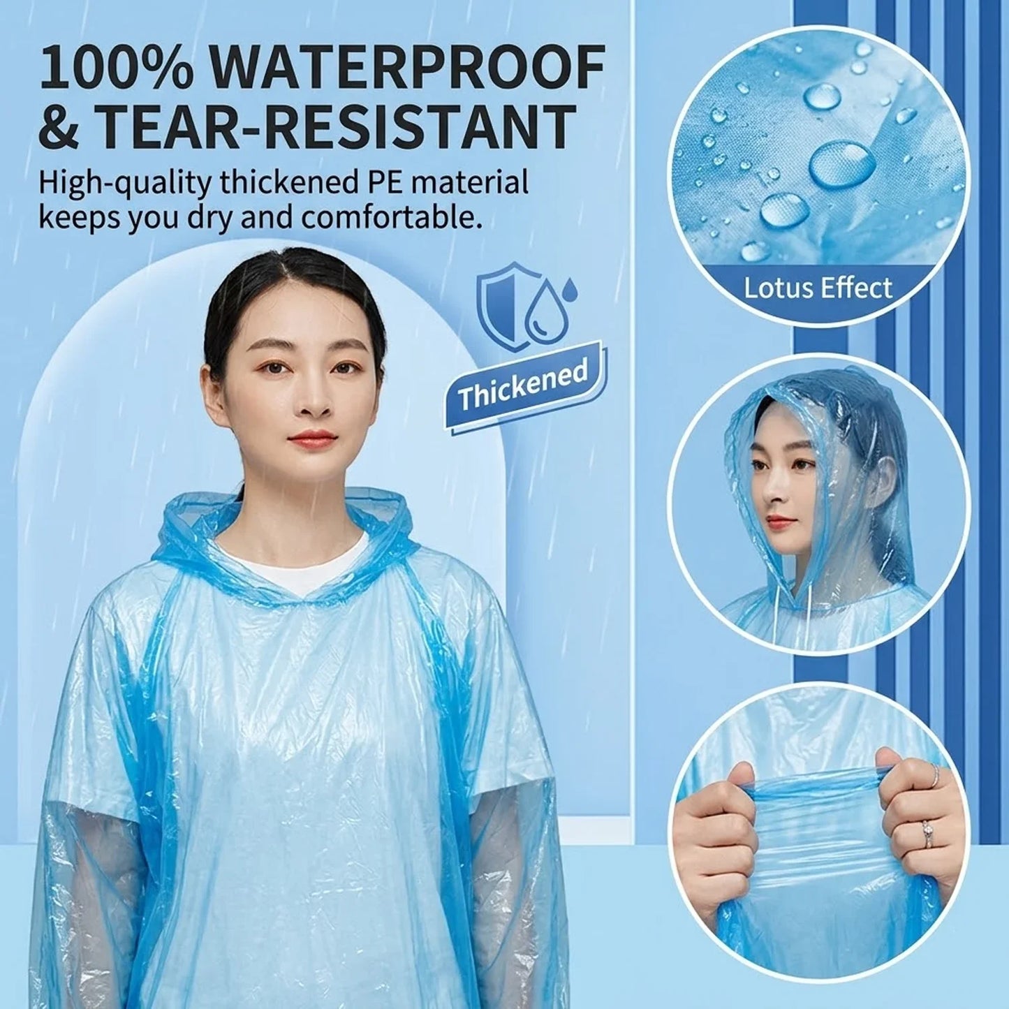 Pocket Raincoat 7-Pack — Credit Card Size Disposable Rain Poncho