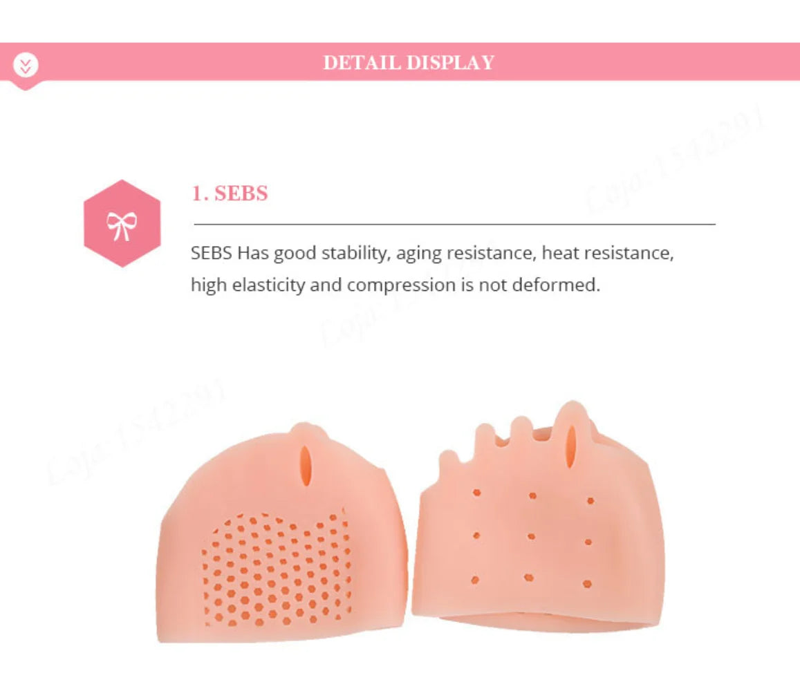 Silicone Forefoot Pad & Toe Separator — Hallux Valgus Relief (2pcs)