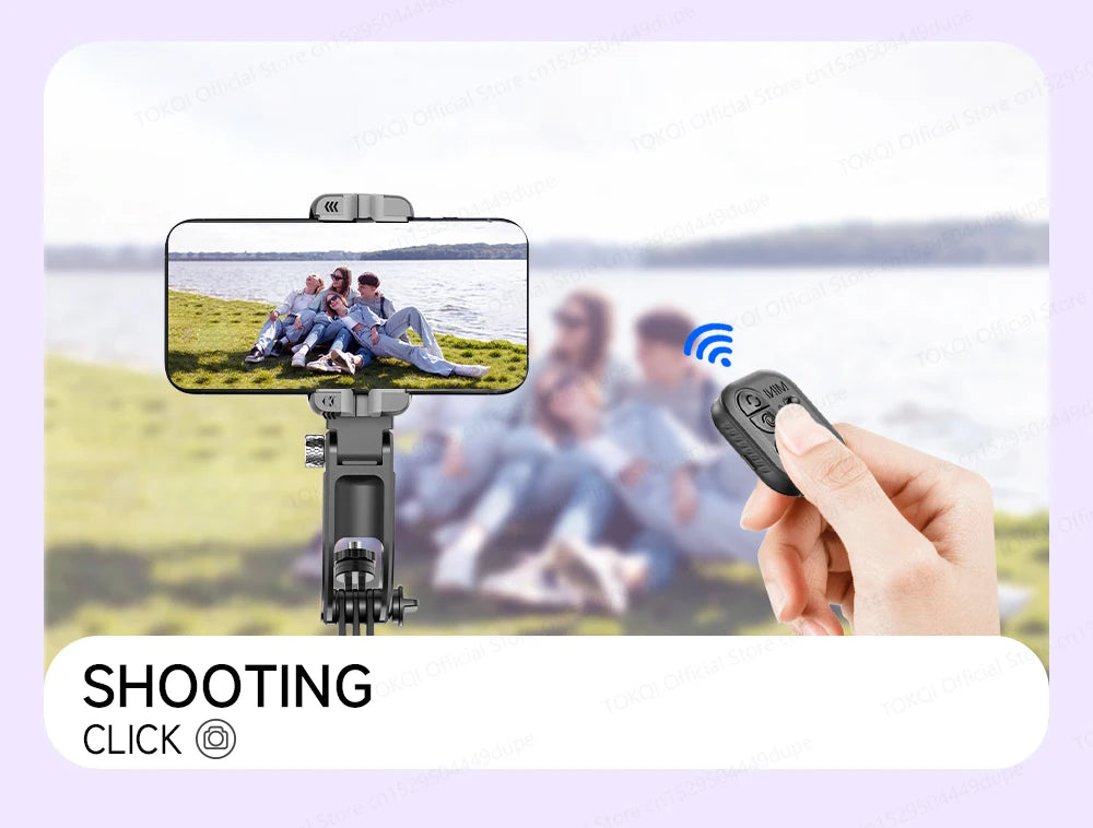AI Face Tracking Gimbal Stabilizer - 360 Auto-Rotating Smart Phone Holder & Tripod