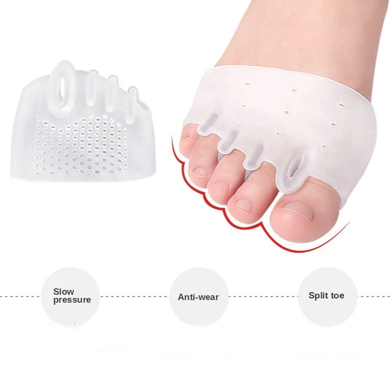 Silicone Forefoot Pad & Toe Separator — Hallux Valgus Relief (2pcs)