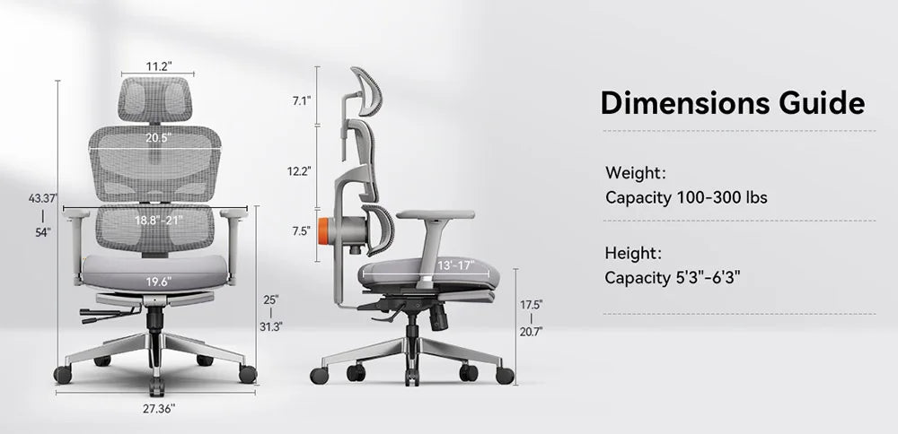 NEWTRAL NT002 Ergonomic Chair Adaptive Lower Back Support with Footrest 4 Recline Angle Adjustable Backrest Armrest Headrest