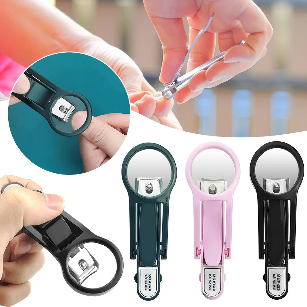 Nail Clipper with Magnifying Glass – Anti-Splash & Easy Grip for Elderly