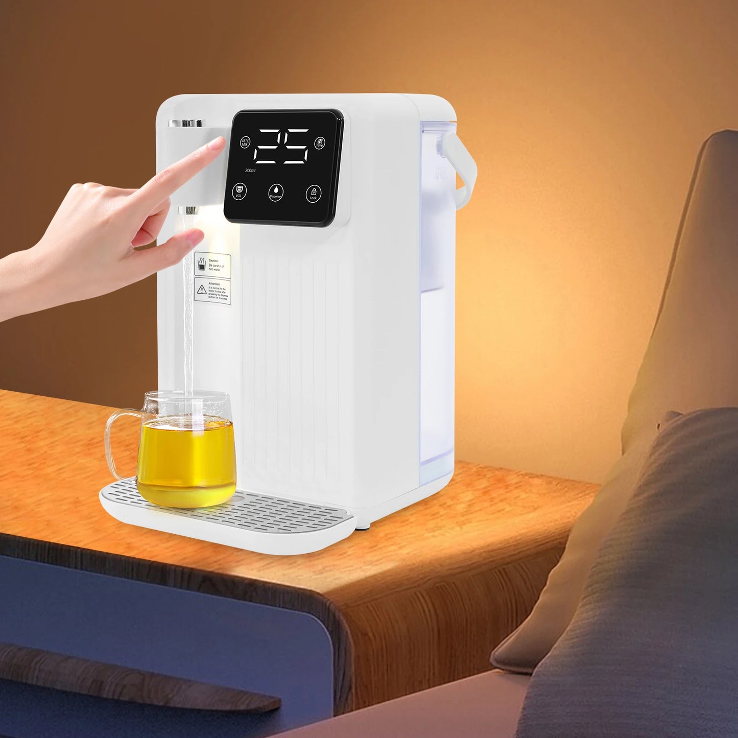 3L Instant Hot Water Dispenser with LED Touch Panel, 3-Second Quick Heating, Adjustable Temperature