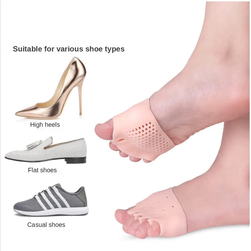 Silicone Forefoot Pad & Toe Separator — Hallux Valgus Relief (2pcs)