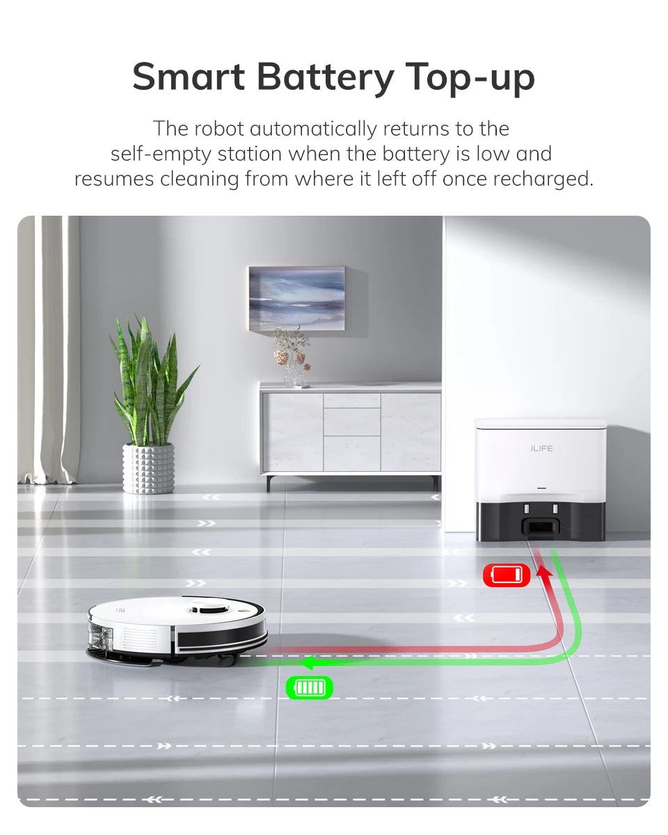 ILIFE A30 Pro Robot Vacuum & Mop – Self-Emptying, App-Controlled Cleaning