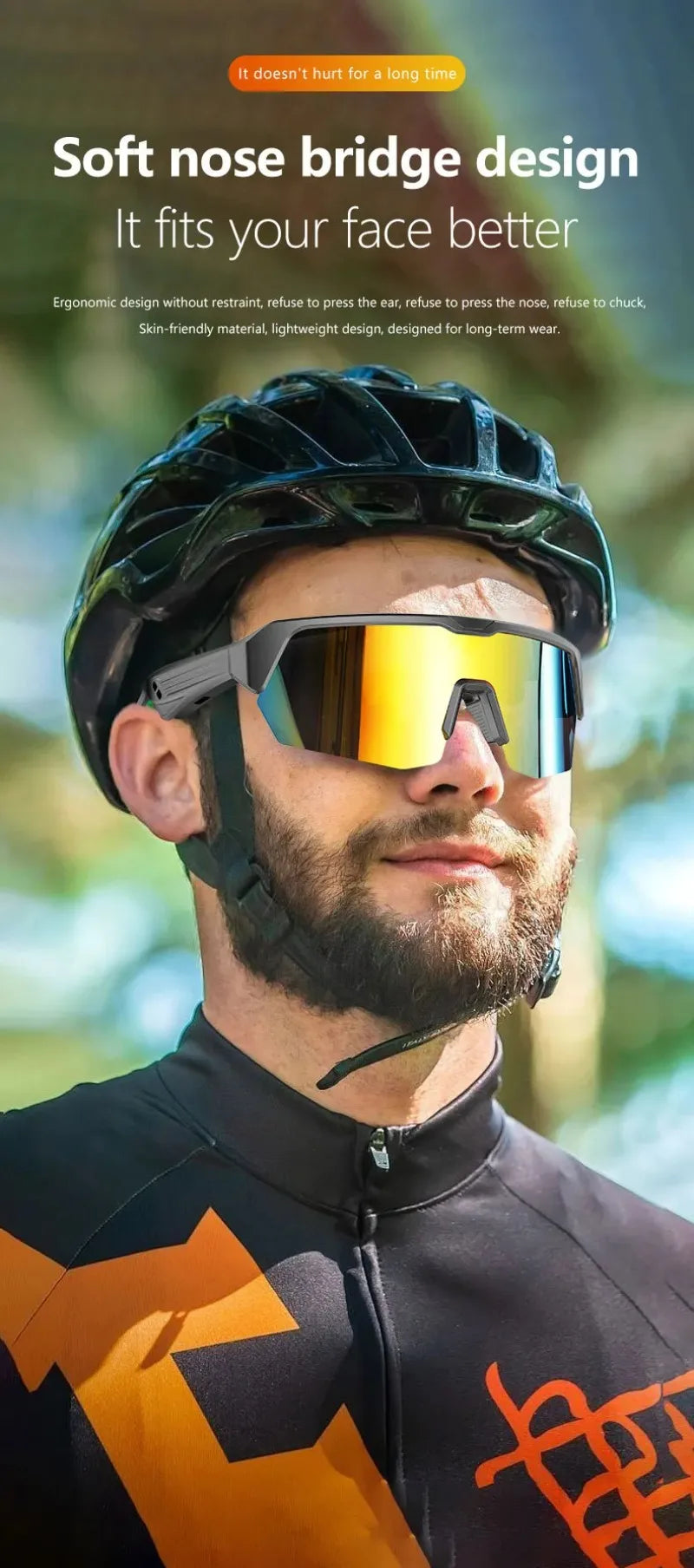 Smart Audio Sunglasses – Bluetooth Music & Calls, Polarized Sports Lens
