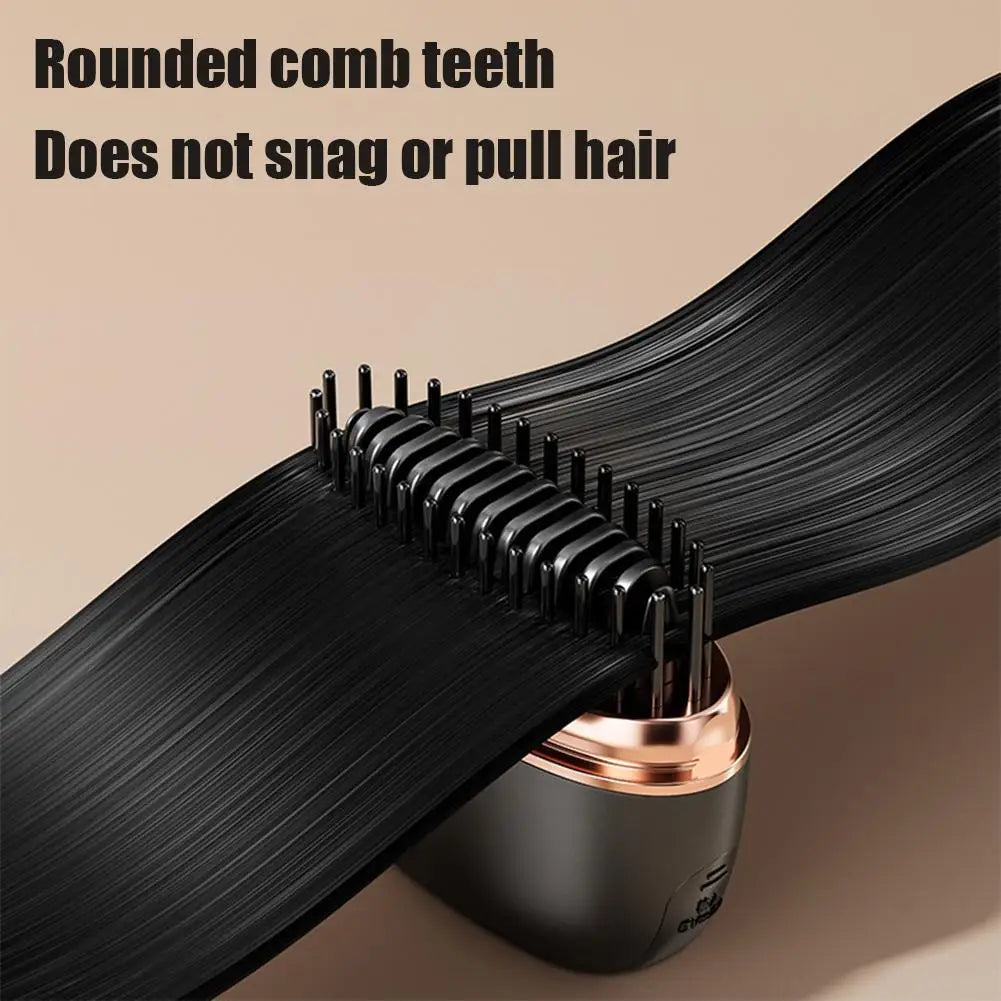 Cordless Hair Straightener Brush — 2-in-1 Styling Tool
