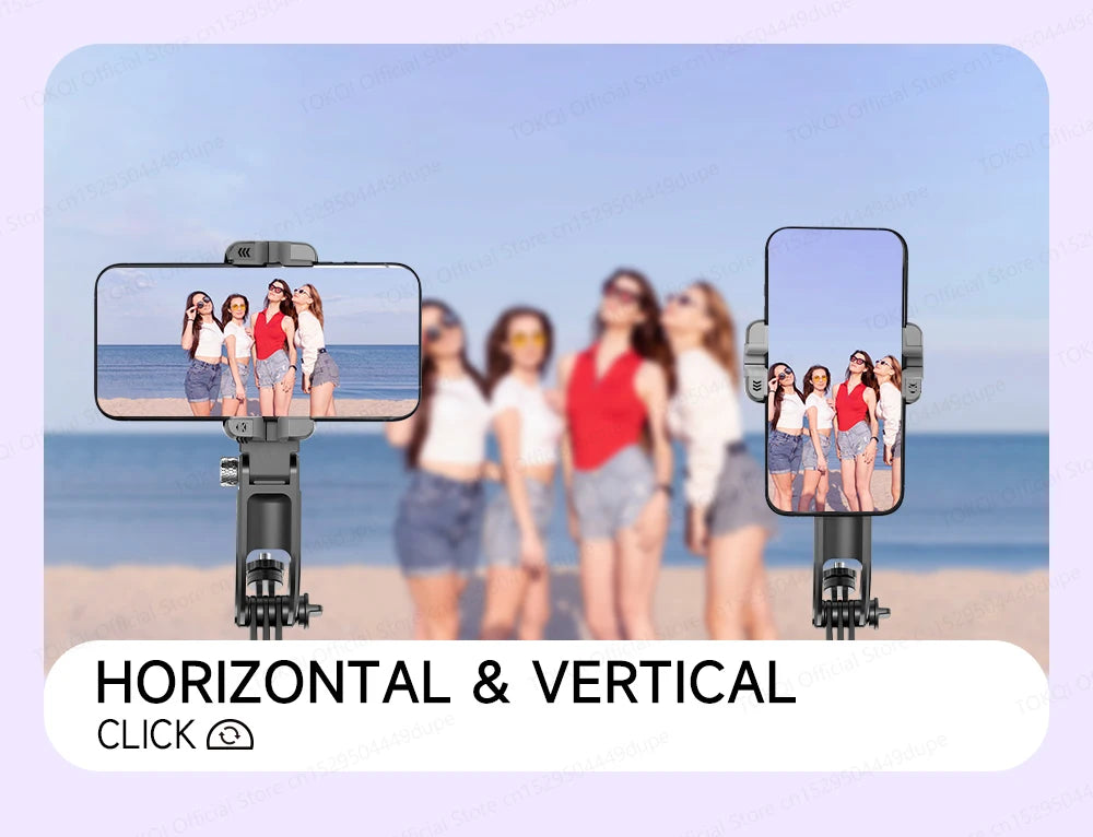 AI Face Tracking Gimbal Stabilizer - 360 Auto-Rotating Smart Phone Holder & Tripod