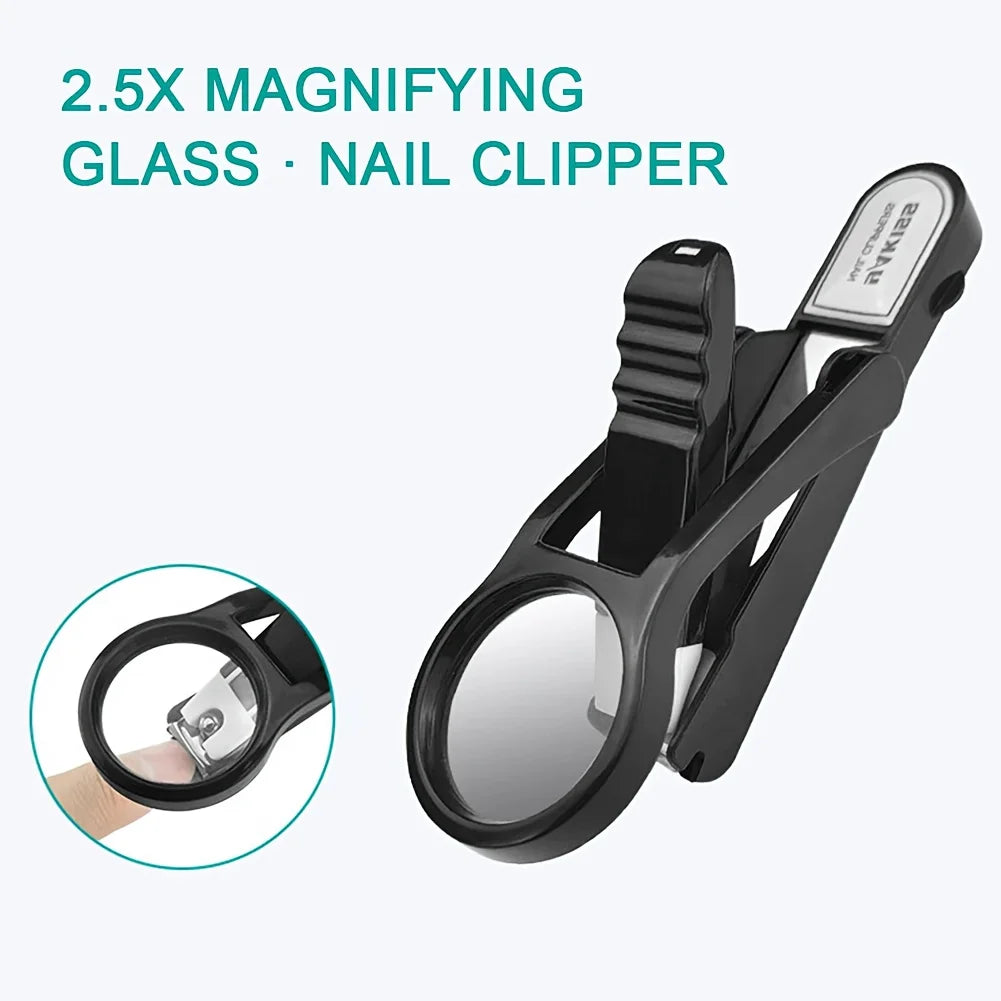 Nail Clipper with Magnifying Glass – Anti-Splash & Easy Grip for Elderly