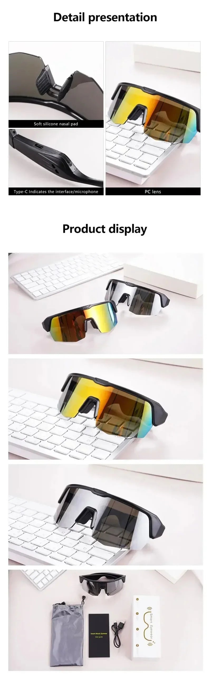 Smart Audio Sunglasses – Bluetooth Music & Calls, Polarized Sports Lens