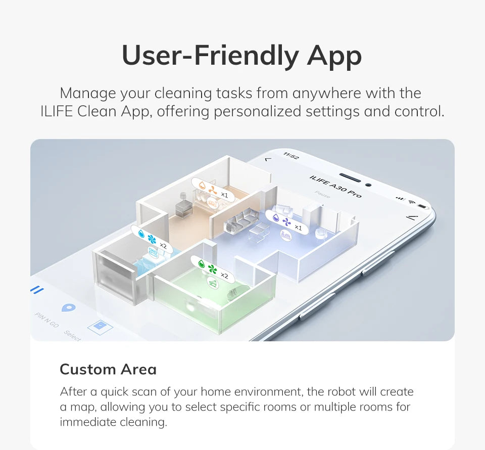 ILIFE A30 Pro Robot Vacuum & Mop – Self-Emptying, App-Controlled Cleaning