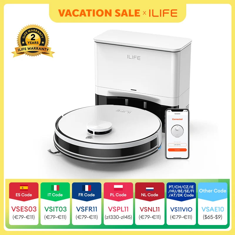 ILIFE A30 Pro Robot Vacuum & Mop – Self-Emptying, App-Controlled Cleaning