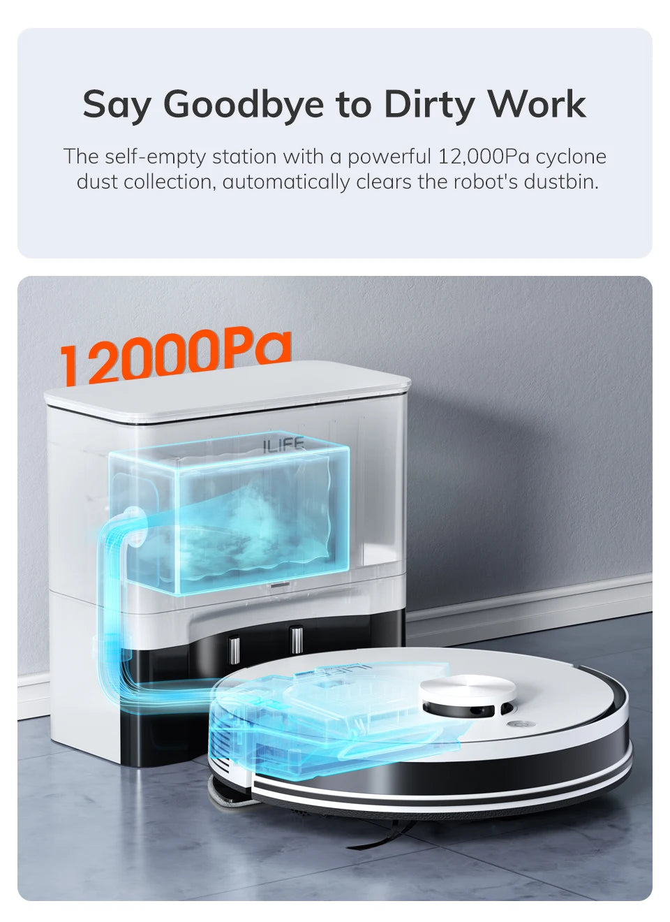 ILIFE A30 Pro Robot Vacuum & Mop – Self-Emptying, App-Controlled Cleaning