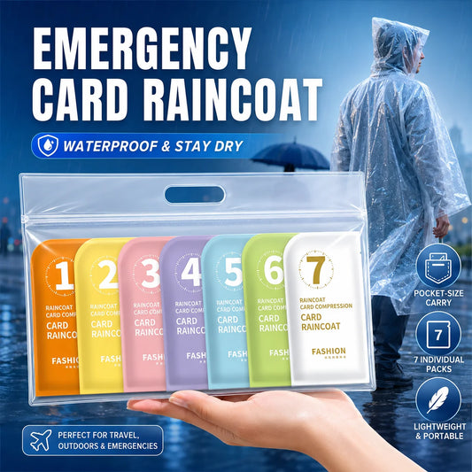 Pocket Raincoat 7-Pack — Credit Card Size Disposable Rain Poncho