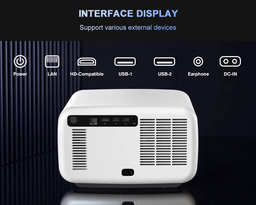 Flixtone D10S Projector 4000 ANSI Lumens 4K Video Decode Full HD Resolution Android 15.0 Smart System Cinema-level Home Theater Beamer with Auto Focus Keystone Correction Portable Smart TV Projector for Family Gathering Bedro