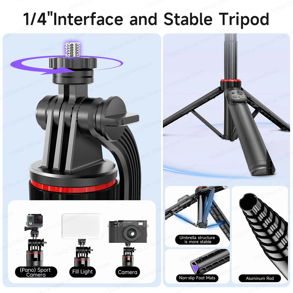 AI Face Tracking Gimbal Stabilizer - 360 Auto-Rotating Smart Phone Holder & Tripod