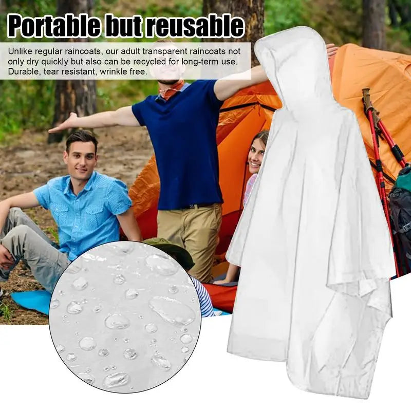 Portable Disposable Raincoat — Lightweight Hooded Poncho for Travel (1pc)