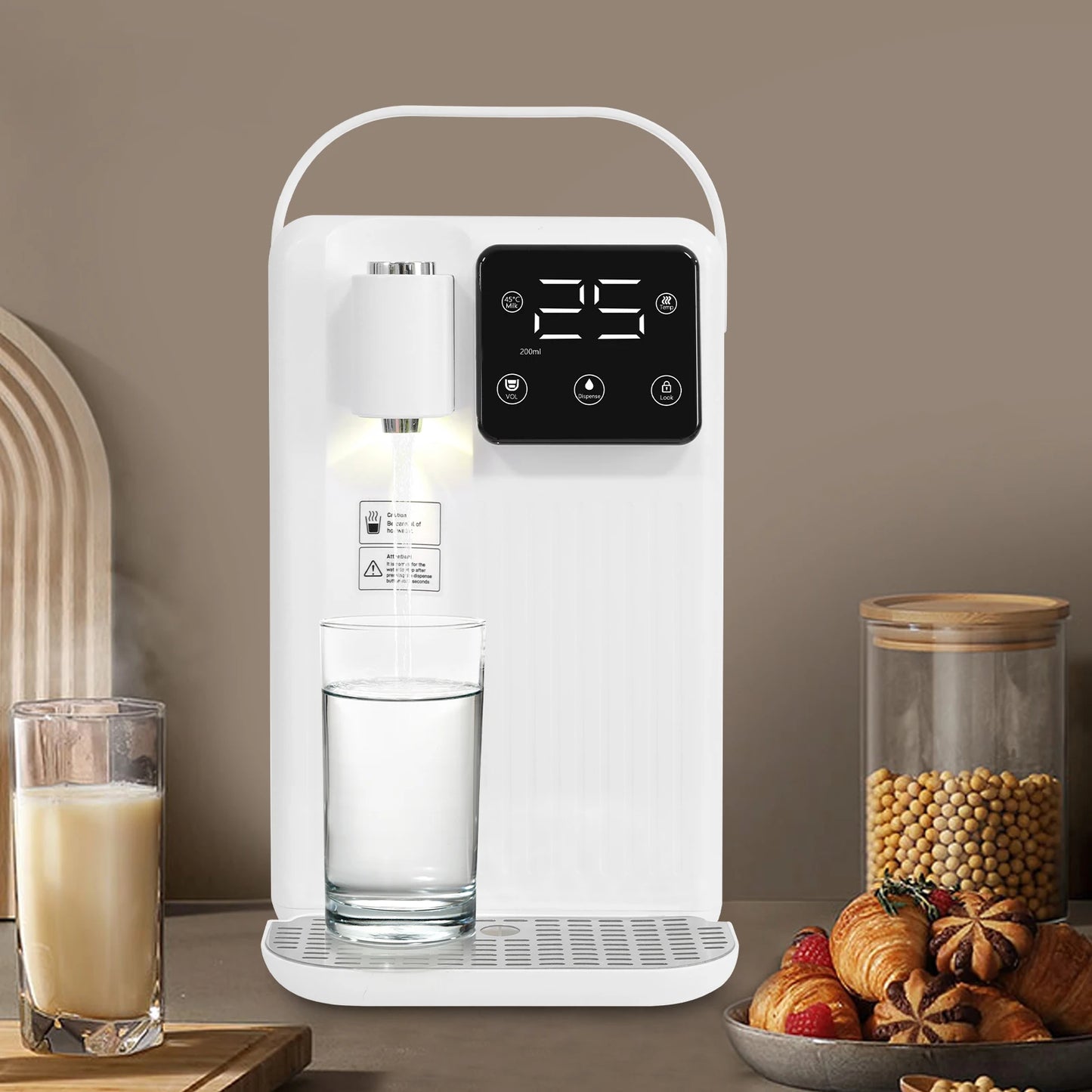 3L Instant Hot Water Dispenser with LED Touch Panel, 3-Second Quick Heating, Adjustable Temperature