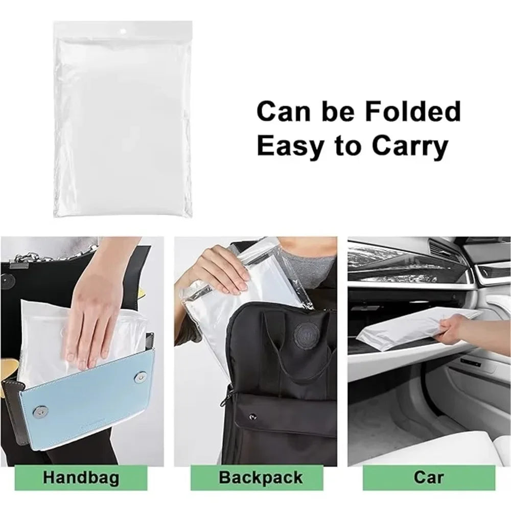 Disposable Waterproof Rain Poncho with Hood — For Adults & Kids (1–10pcs)