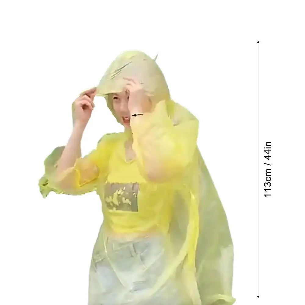 Portable Disposable Raincoat — Lightweight Hooded Poncho for Travel (1pc)