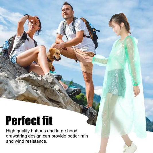 Portable Disposable Raincoat — Lightweight Hooded Poncho for Travel (1pc)