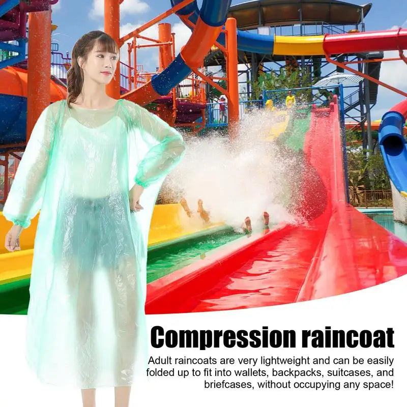 Portable Disposable Raincoat — Lightweight Hooded Poncho for Travel (1pc)