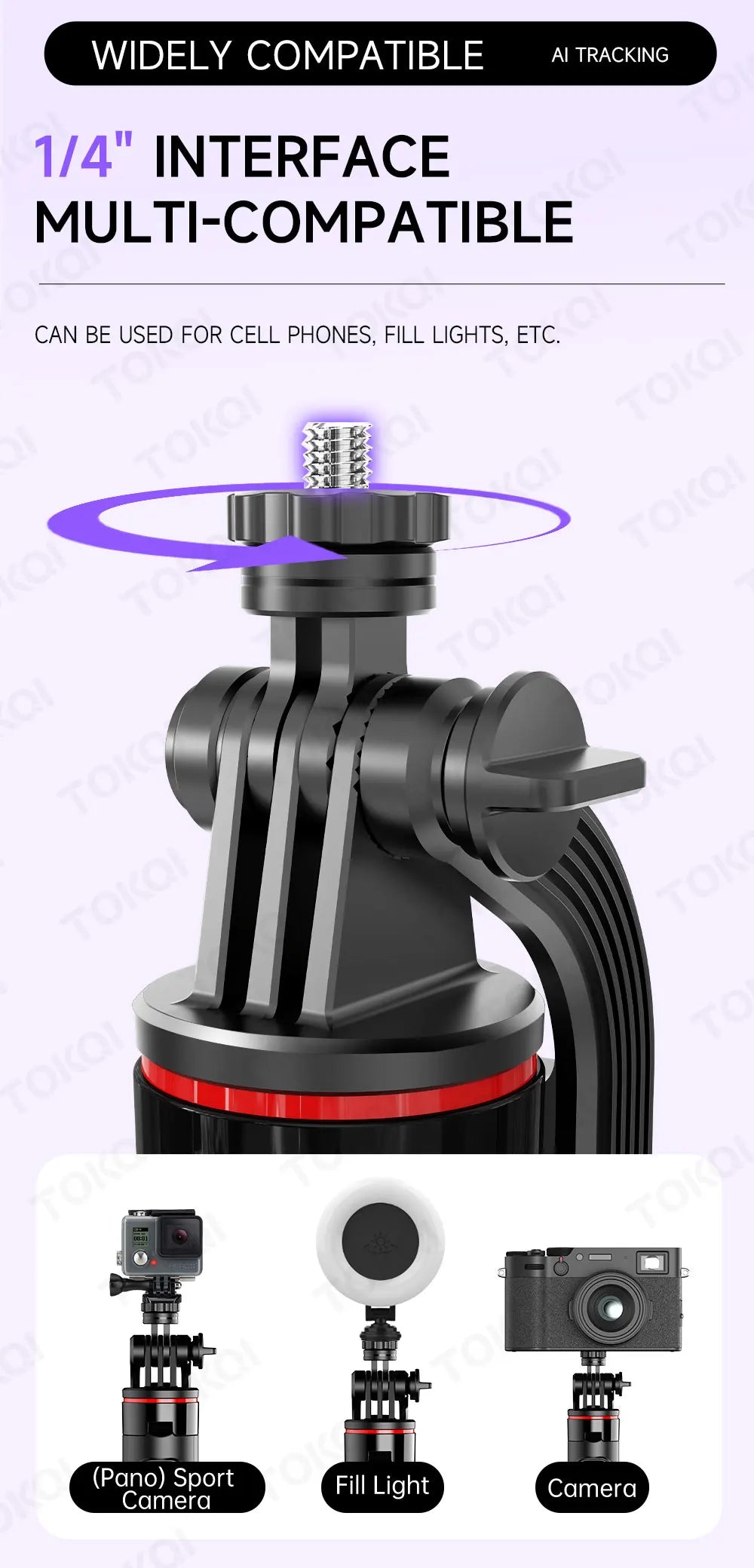 AI Face Tracking Gimbal Stabilizer - 360 Auto-Rotating Smart Phone Holder & Tripod