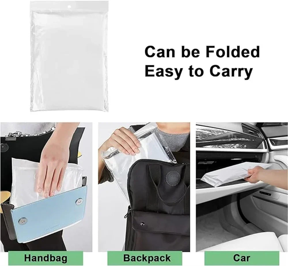 Disposable Waterproof Rain Poncho with Hood — For Adults & Kids (1–10pcs)