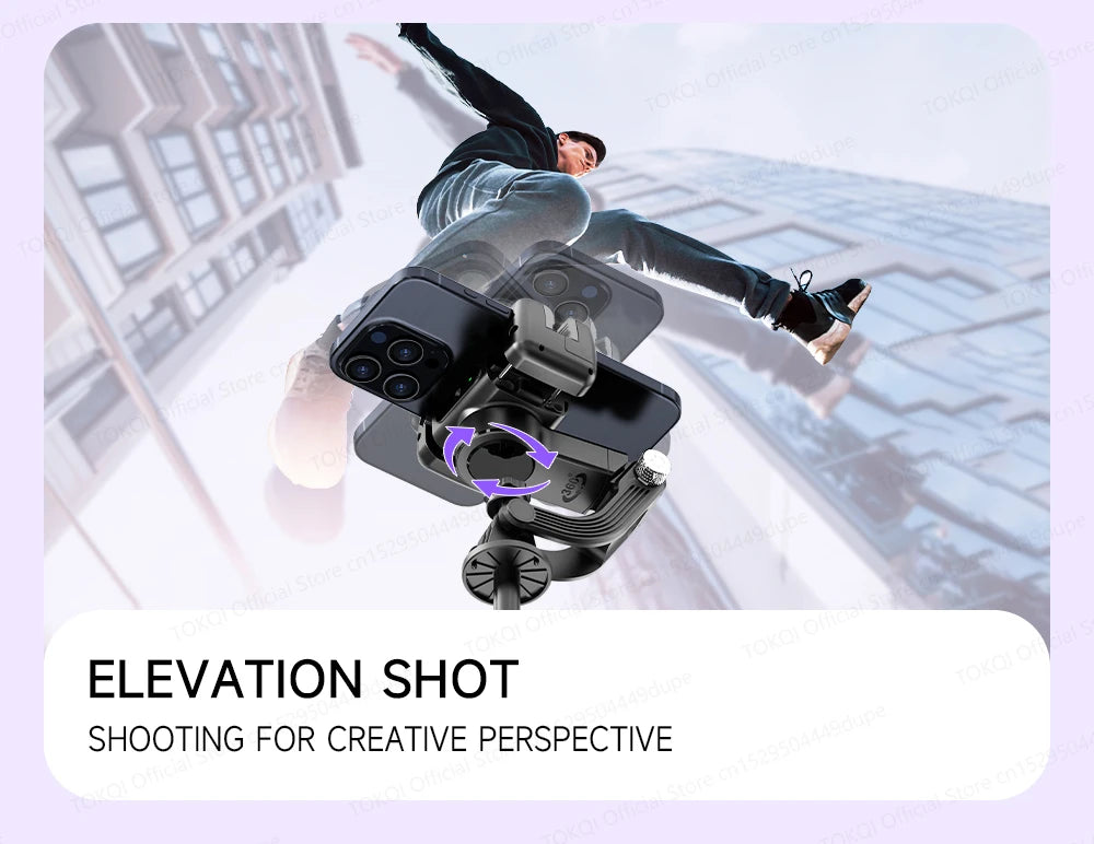 AI Face Tracking Gimbal Stabilizer - 360 Auto-Rotating Smart Phone Holder & Tripod