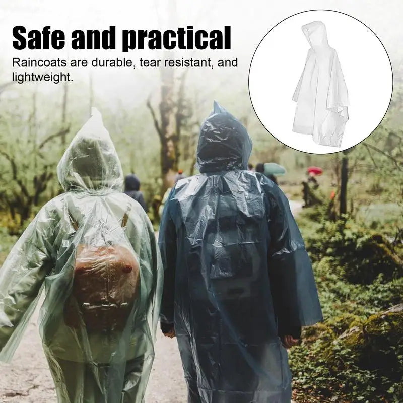 Portable Disposable Raincoat — Lightweight Hooded Poncho for Travel (1pc)