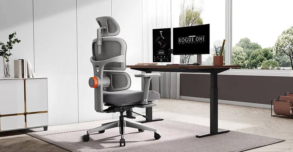NEWTRAL NT002 Ergonomic Chair Adaptive Lower Back Support with Footrest 4 Recline Angle Adjustable Backrest Armrest Headrest
