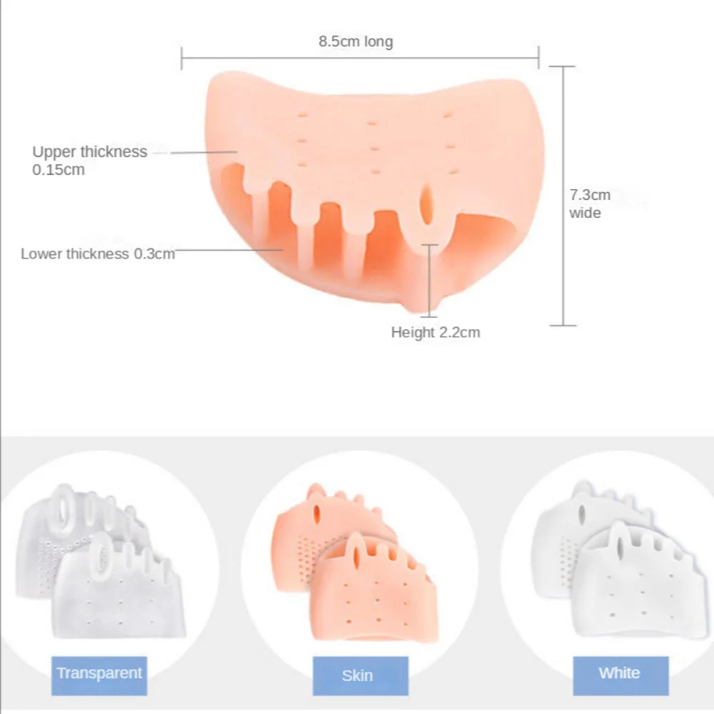 Silicone Forefoot Pad & Toe Separator — Hallux Valgus Relief (2pcs)