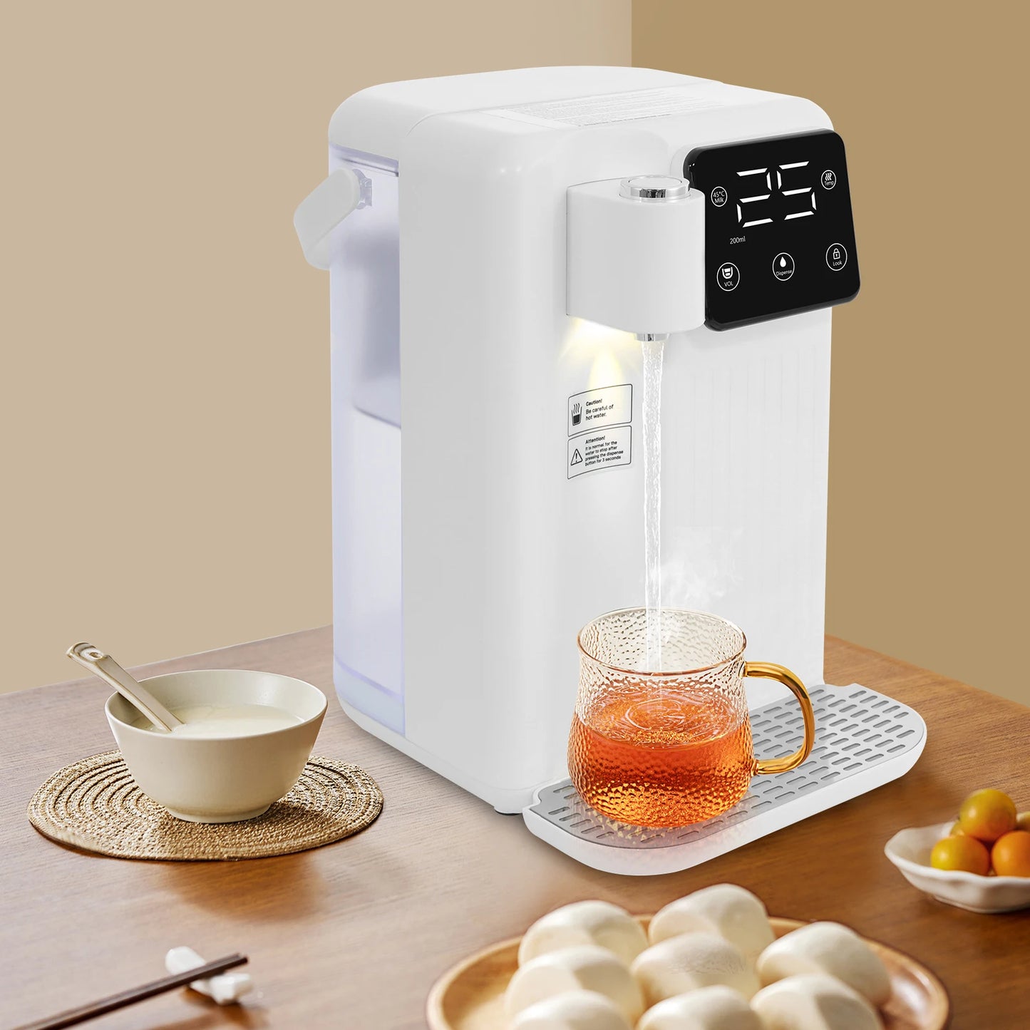 3L Instant Hot Water Dispenser with LED Touch Panel, 3-Second Quick Heating, Adjustable Temperature