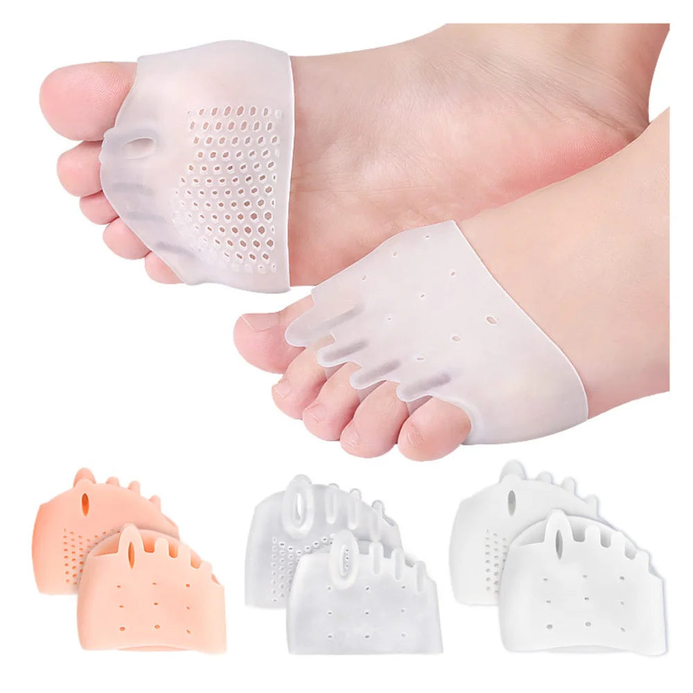 Silicone Forefoot Pad & Toe Separator — Hallux Valgus Relief (2pcs)