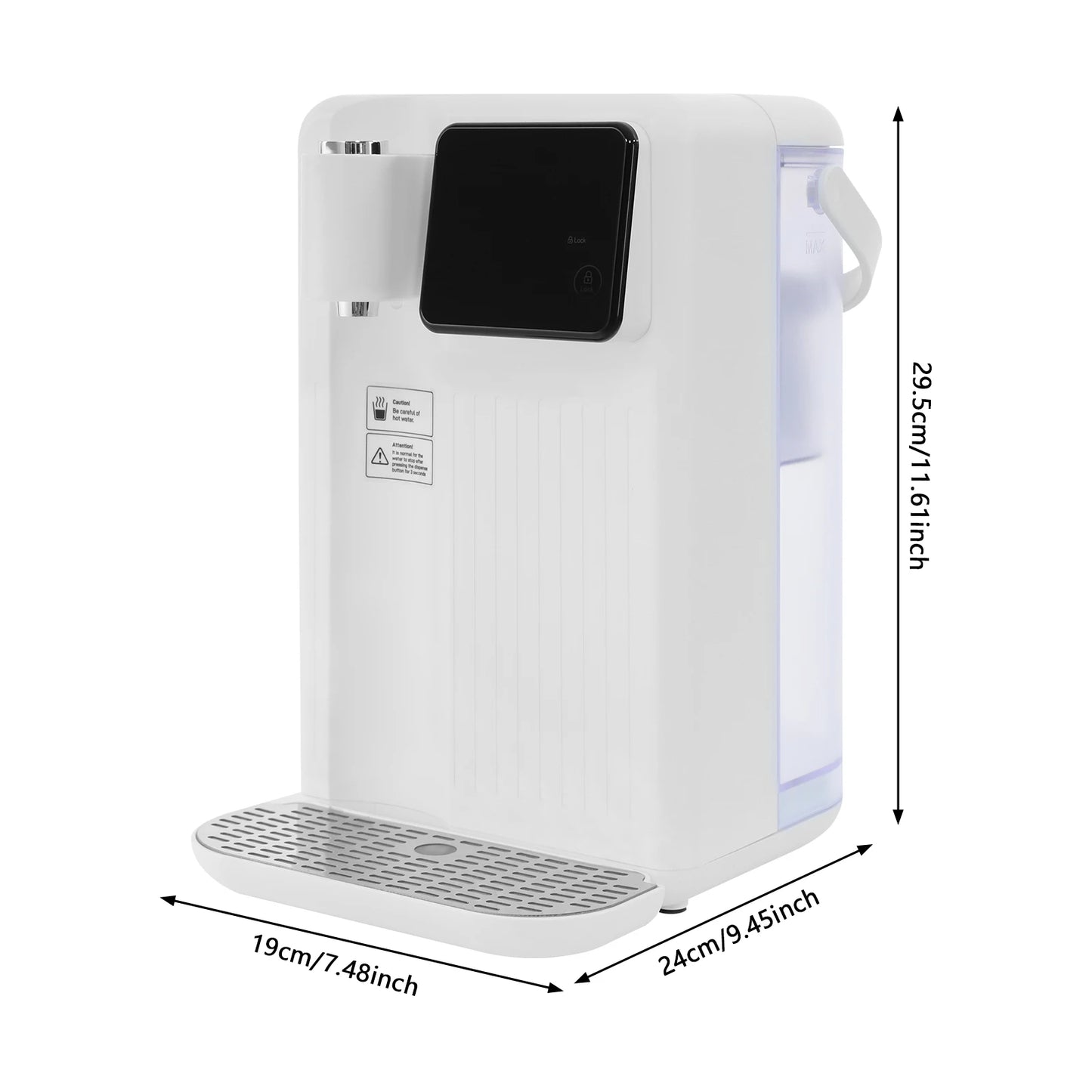 3L Instant Hot Water Dispenser with LED Touch Panel, 3-Second Quick Heating, Adjustable Temperature